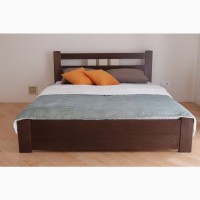 Двоспальне ліжко Геракл з масиву бука з низьким узніжжям