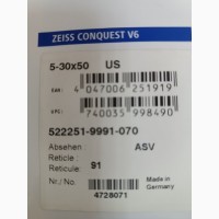 Прицел Zeiss Conquest V6 5-30x50 ASV, сетка ZBR-1 с креплением под Blaser R8