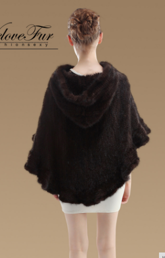Фото 2. Женская норковая жилетка, шаль, пончо из скандинавской вязанной норки
