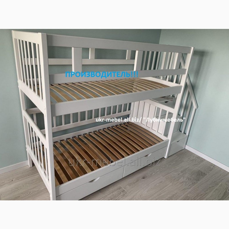 Фото 5. Кровать двухъярусная деревянная Анта, двоярусне (двоповерхове) ліжко