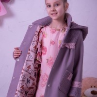 Пальто с сумочкой весна - осень для девочек 5 - 9 лет, цвета разные