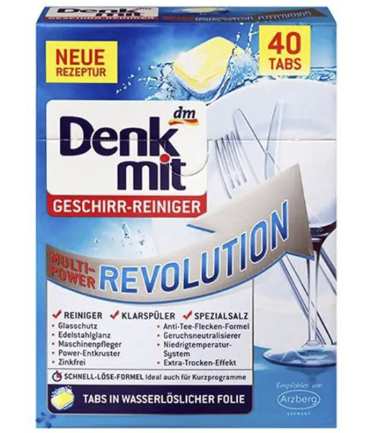 Фото 8. Посудомоечные Неорганічне Таблетки для посудомийки Denkmit Multi-Power Revolution 40 шт