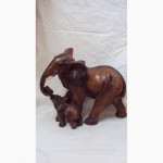 Статуэтки слонов, дерево, керамика