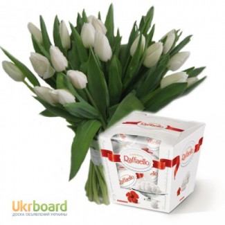 Букет под заказ в Киеве, поздравительный букет из тюльпанов на 8 марта
