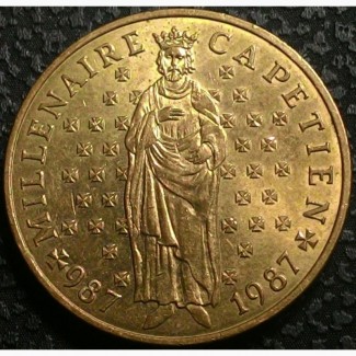 Франция 10 франков 1987 год Гуго Капет!! ОТЛИЧНАЯ