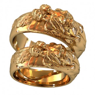 Эксклюзивные золотые обручальные кольца