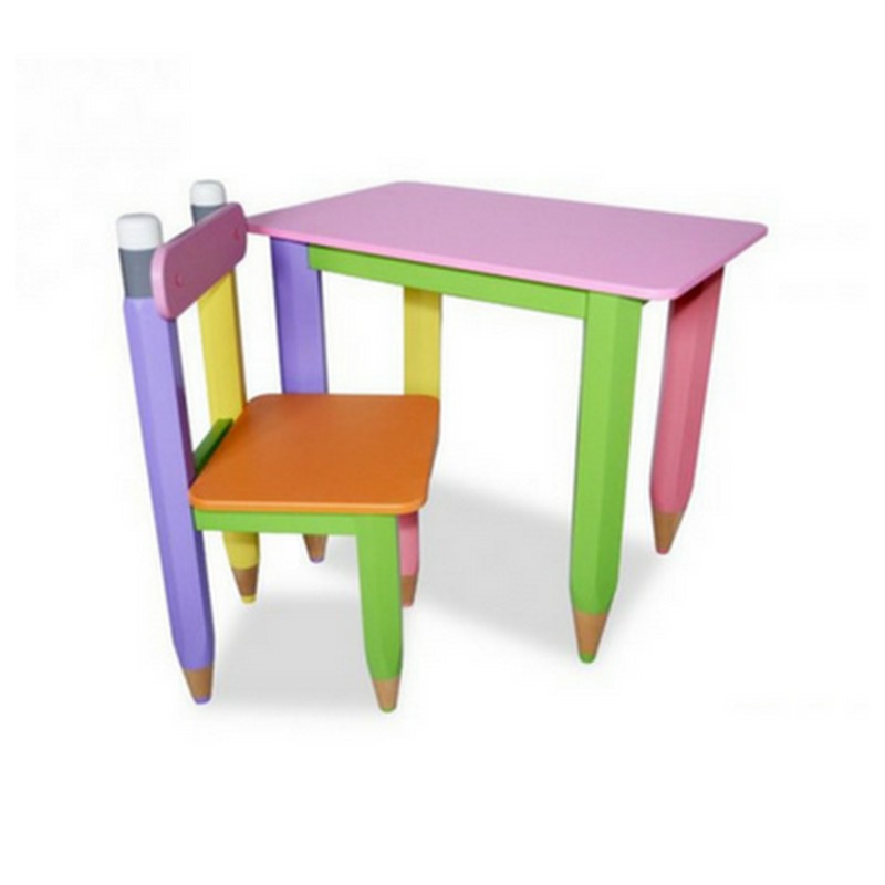 Фото 2. Комплект детский “Карандаши” столик 60*40 с пеналом и стульчиком