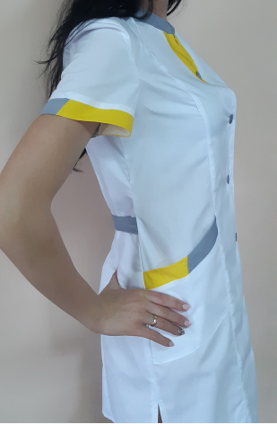 Фото 3. Женские медицинский халат Радуга с коротким рукавом