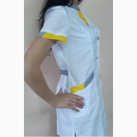 Женские медицинский халат Радуга с коротким рукавом
