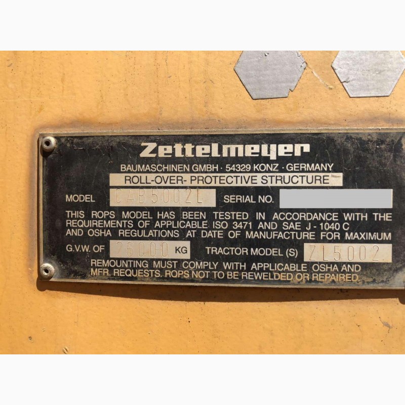 Фото 6. Продаем фронтальный погрузчик ZETTELMEYER CAB 5002L-ZL5002, 4, 5 м3, 1994 г.в