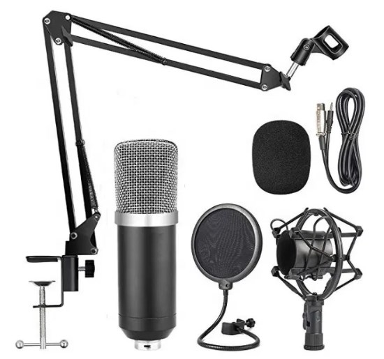 Cудийный микрофон BM800 с пантграфом поп-фильтр для стримов, озвучки отличный стартовый