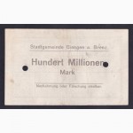 100 000 000 марок 1923г. B. 2232. Гинген-ан-дер-Бренц. Германия