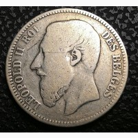 Бельгия 2 франка 1867 год Серебро к97