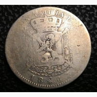 Бельгия 2 франка 1867 год Серебро к97