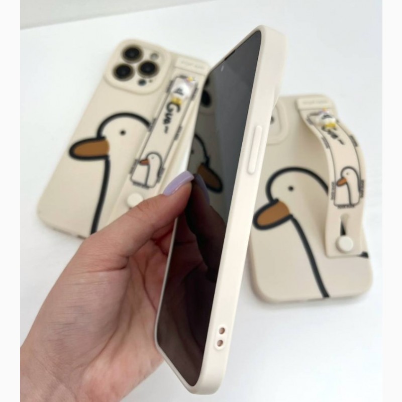 Фото 12. Силіконовий чохол з тримачем уточка качка ga-ga Duck IPhone 12 14 pro max Чохол силіконов