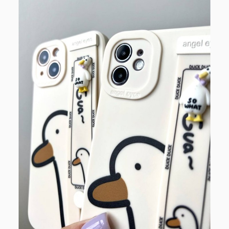 Фото 8. Силіконовий чохол з тримачем уточка качка ga-ga Duck IPhone 12 14 pro max Чохол силіконов