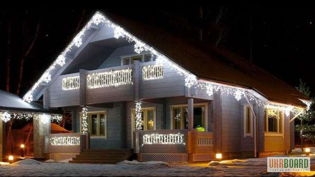 Новогоднее освещение, праздничная иллюминация, оформление фасадов светодиодными гирляндами