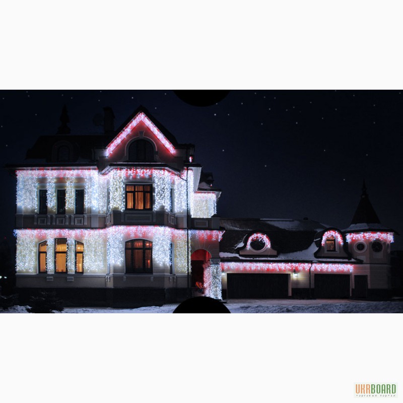 Фото 2. Новогоднее освещение, праздничная иллюминация, оформление фасадов светодиодными гирляндами