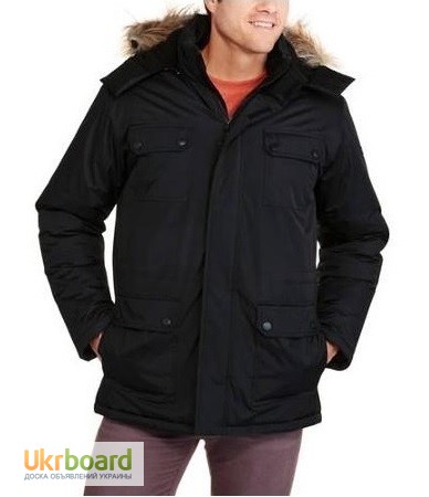 Куртка-парка зимняя мужская Swiss Tech с капюшоном черная XL