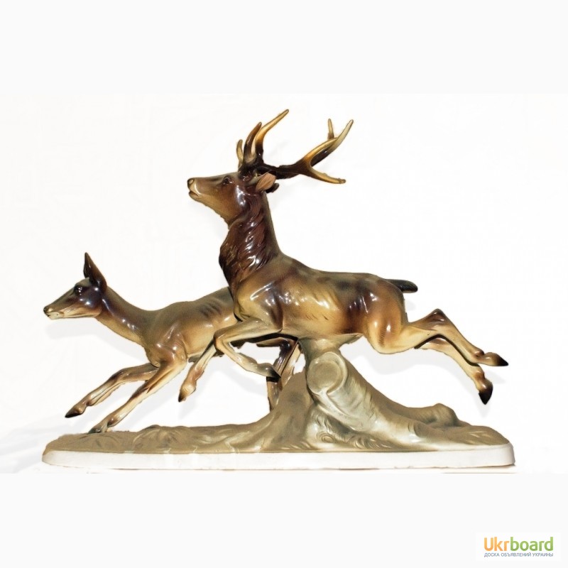 Фото 2. Продам статуэтку «Бегущие олени» (Австрия, 50х годов)