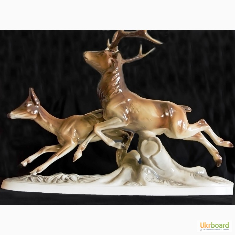 Фото 3. Продам статуэтку «Бегущие олени» (Австрия, 50х годов)