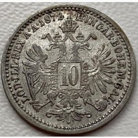 Австро Венгрия 10 крейцеров 1872 год СЕРЕБРО!!!! СОСТОЯНИЕ!!!! к117