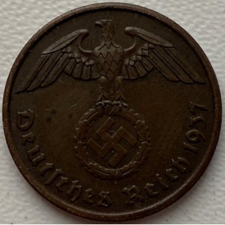 Германия 2 пфеннига 1937 F год Третий Рейх! СОСТОЯНИЕ!!!!!! с7