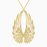 Сережки та кулон із золота Крила надії
