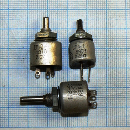 Фото 5. Резисторы переменные (потенциометры) непроволочные СП1, СП3, СП4