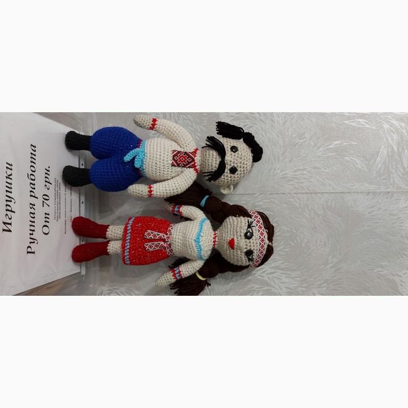 Фото 2. Украинская кукла - пара в национальном костюме. связанные крючком. возможен заказ других