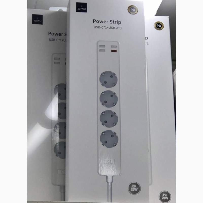 Фото 10. Сетевой фильтр WIWU Smart Power 20W Мережевий подовжувач від WIWU фильтр Power Strip с 4