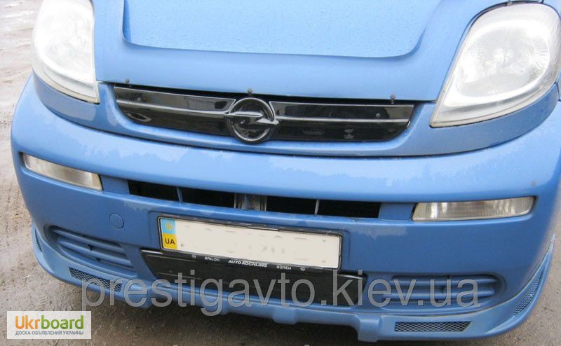 Зимняя накладка защита на решетку радиатора Опель Виваро (Opel Vivaro) 2001-2006 верх+низ