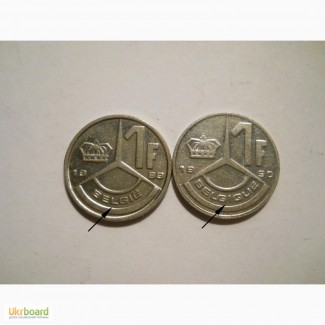 Бельгия-1 франк (2 разные)