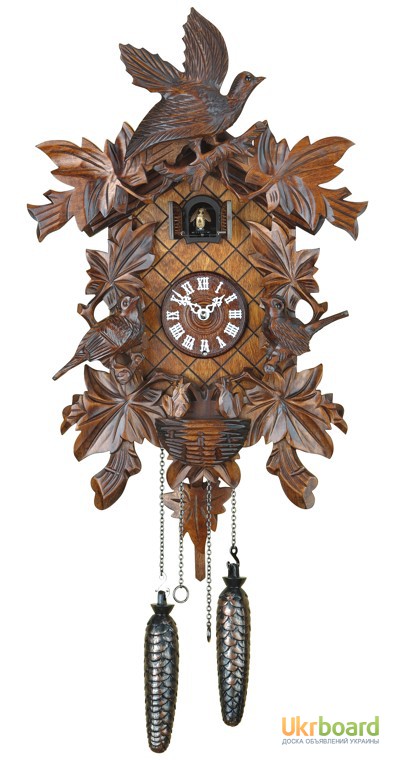 Фото 10. Немецкие деревянные резные часы с боем