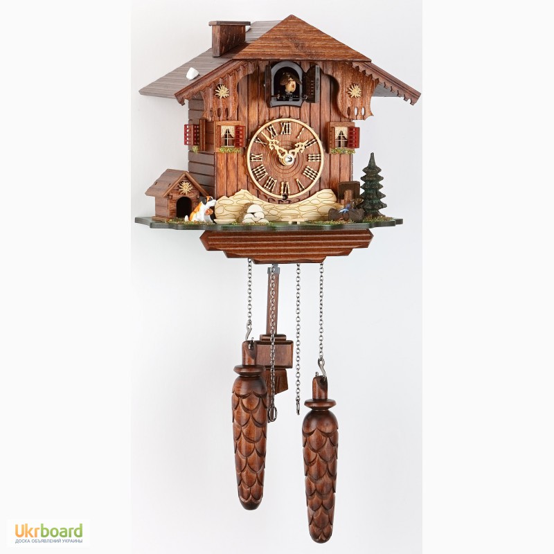 Фото 3. Немецкие деревянные резные часы с боем