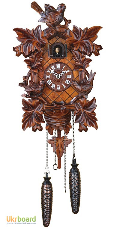 Фото 9. Немецкие деревянные резные часы с боем