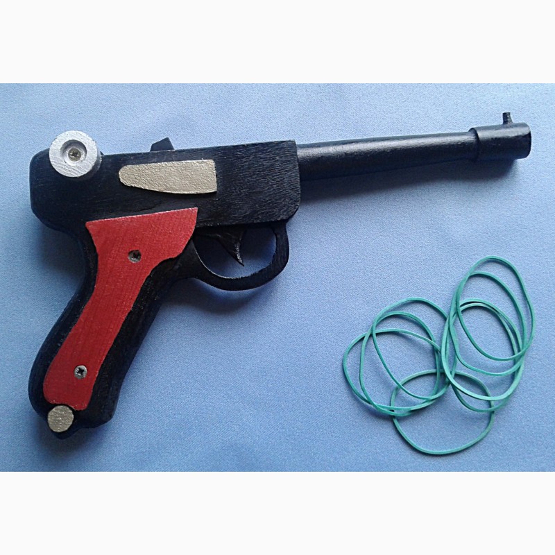 Деревянный пистолет-резинкострел Люгер-парабеллум(ручная работа)