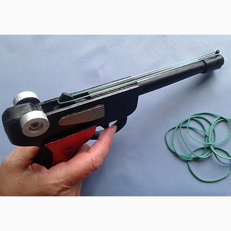Фото 3. Деревянный пистолет-резинкострел Люгер-парабеллум(ручная работа)
