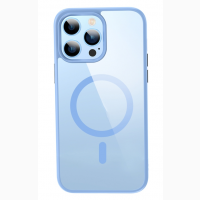 Противоударный чехол Crystal Clear Series (Magsafe) для iPhone 14 Sierra Blue королевский