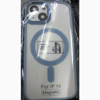 Противоударный чехол Crystal Clear Series (Magsafe) для iPhone 14 Sierra Blue королевский