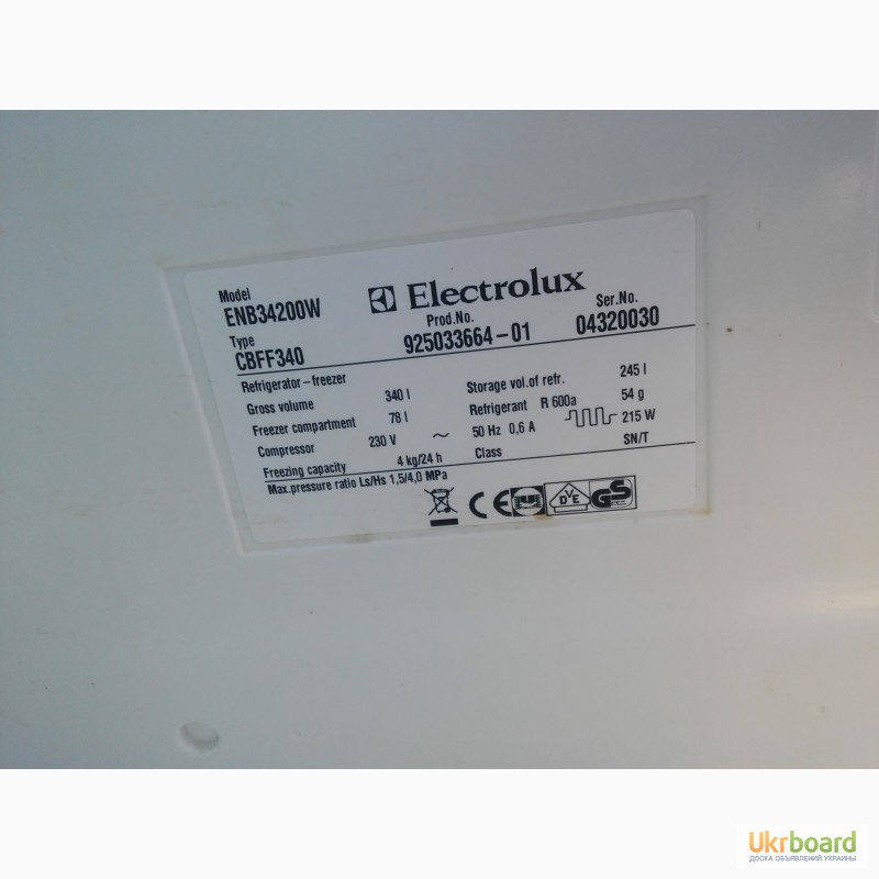 Фото 7. Продам холодильник Electrolux ENB34200W 4900 грн