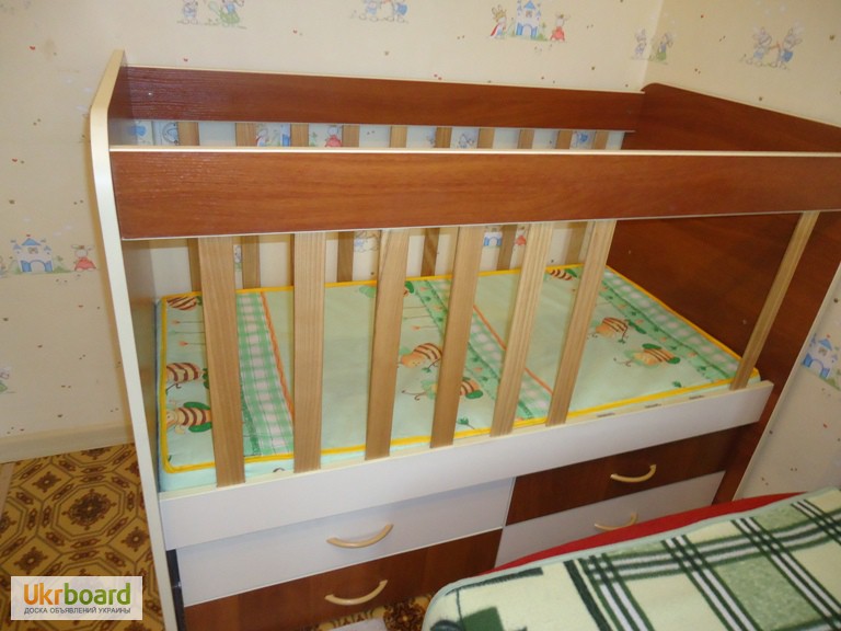 Фото 3. Продам детскую кроватку от 0 до 5 лет с ящиками Babybed Furkan бежево-коричневую