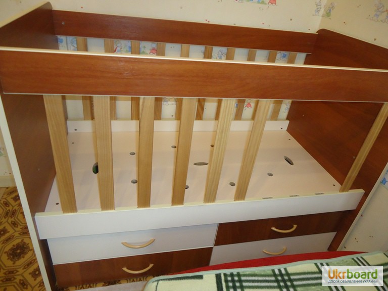 Фото 4. Продам детскую кроватку от 0 до 5 лет с ящиками Babybed Furkan бежево-коричневую