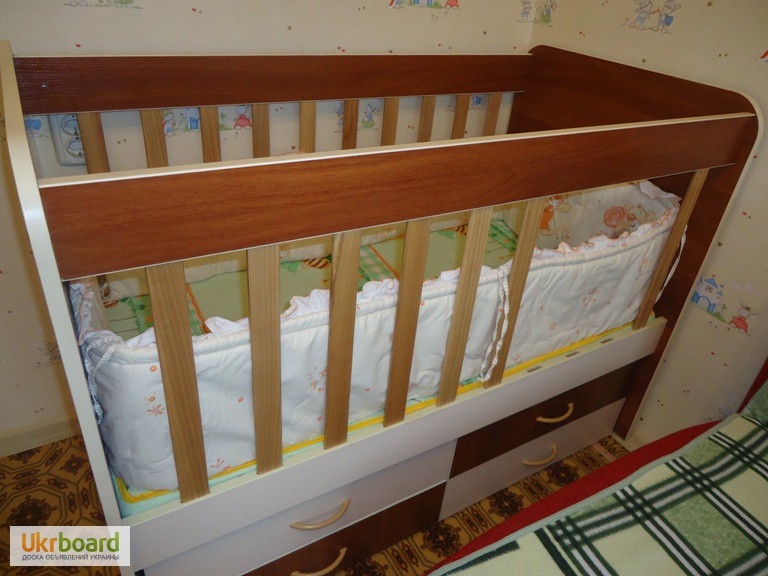 Фото 5. Продам детскую кроватку от 0 до 5 лет с ящиками Babybed Furkan бежево-коричневую