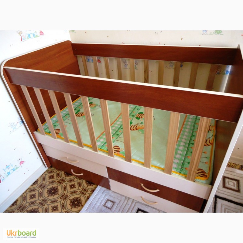 Фото 7. Продам детскую кроватку от 0 до 5 лет с ящиками Babybed Furkan бежево-коричневую