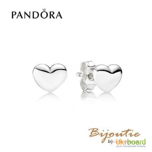 Серьги PANDORA серебряные сердца 290550 оригинал Пандора