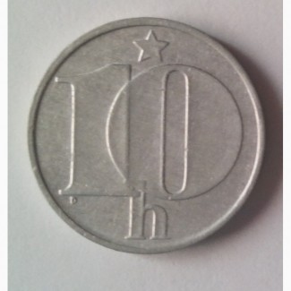 Монета.Страна Чехословацкая Социалистическая Республика, 10 гелеров 1974