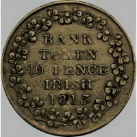 Ирландия 10 пенсов 1813 год Серебро! РЕДКАЯ