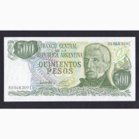 500 песо 1977-82г. 80.868.309C. Аргентина. Пресс