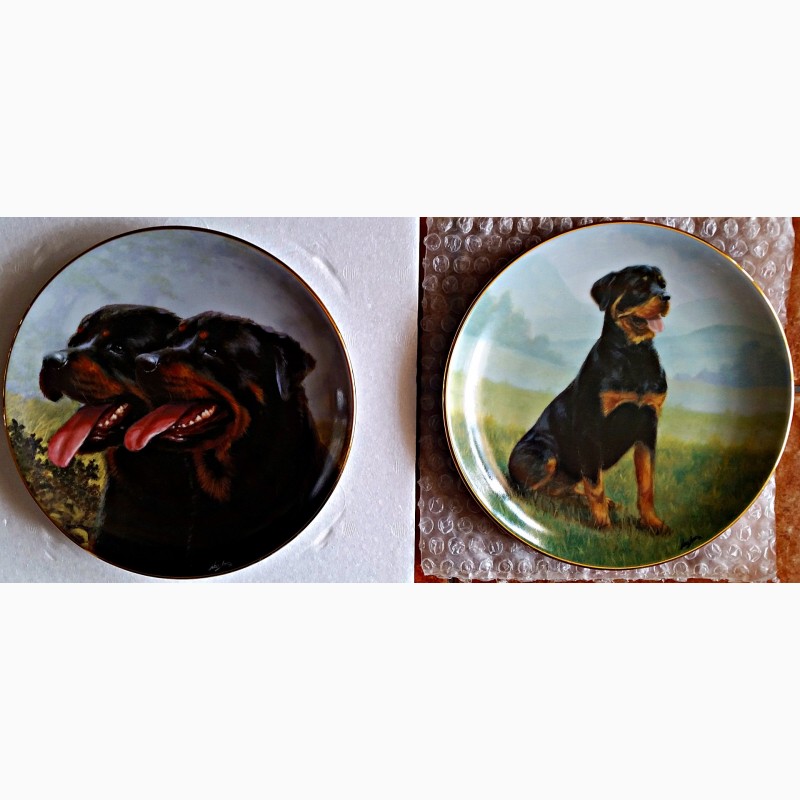 Продам коллекционные тарелки с разными породами собак